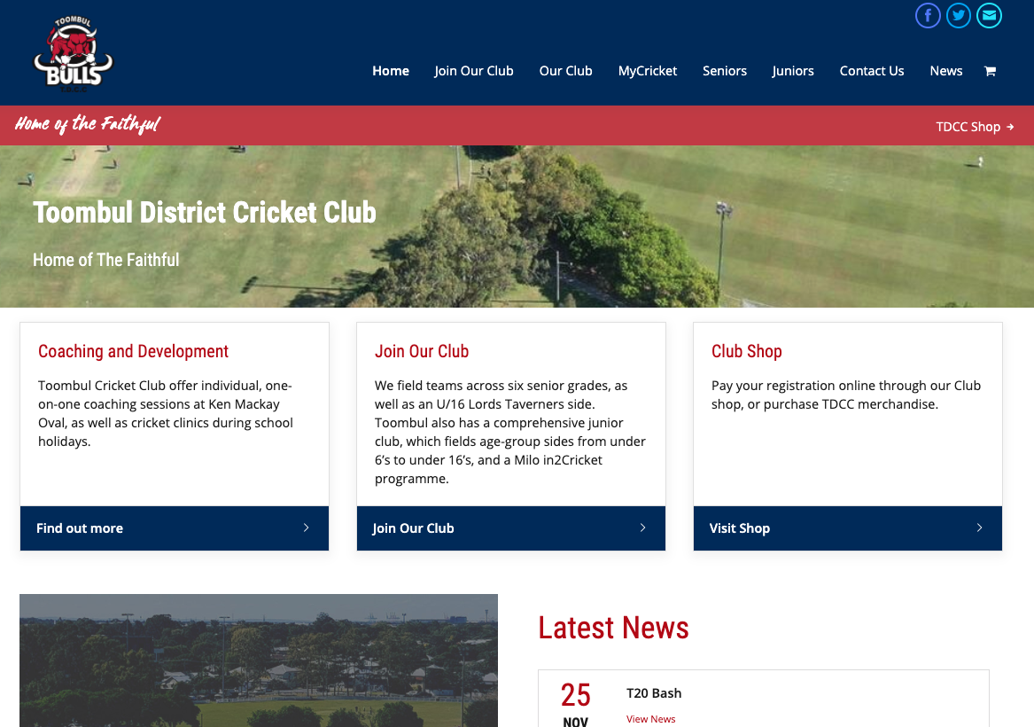 Toombul District Cricket Club Website
